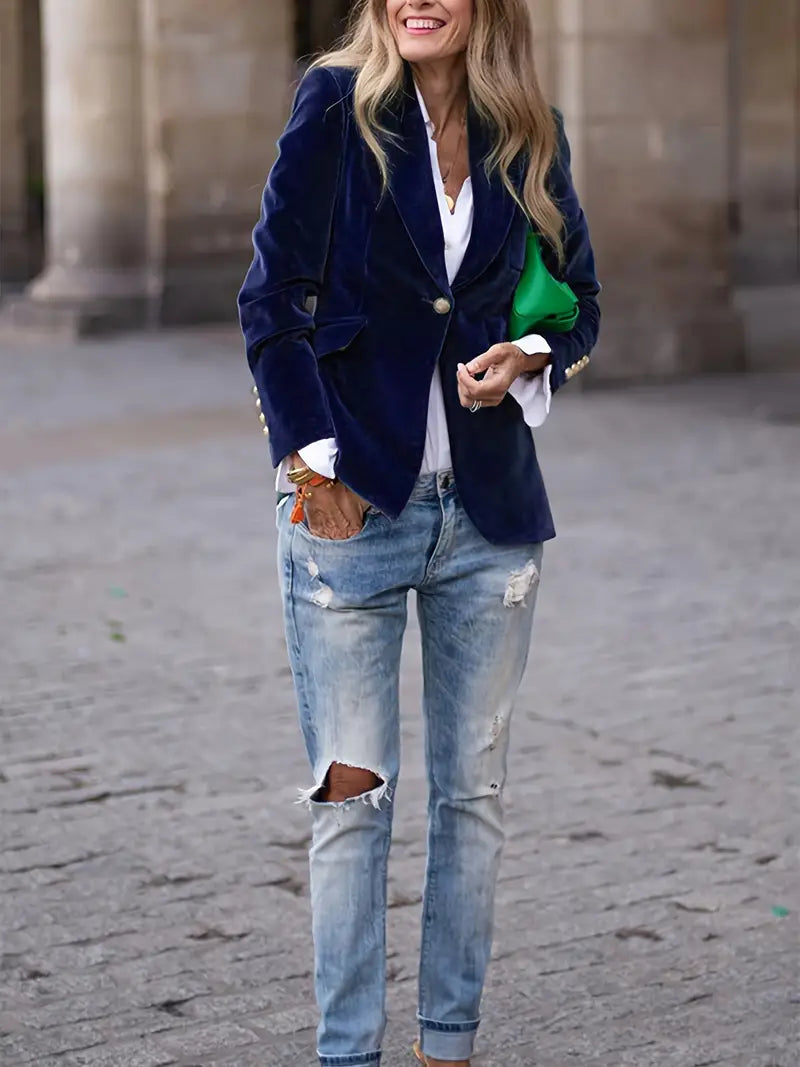 Selene Blazer | Soft Velvet Finish | Tailored Fit