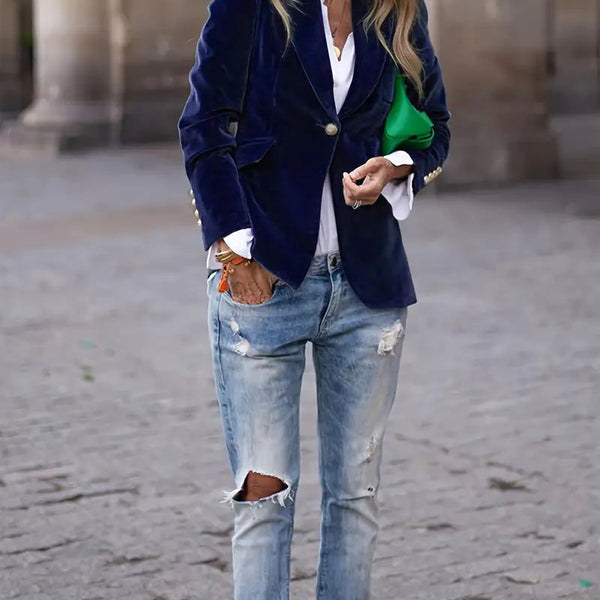 Selene Blazer | Soft Velvet Finish | Tailored Fit