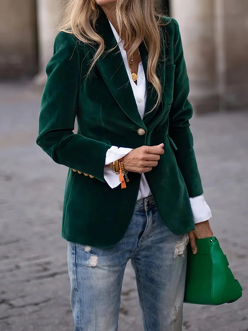 Selene Blazer | Soft Velvet Finish | Tailored Fit