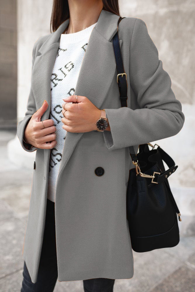 Tera Women's Lapel Coat | Soft Warm Fabric