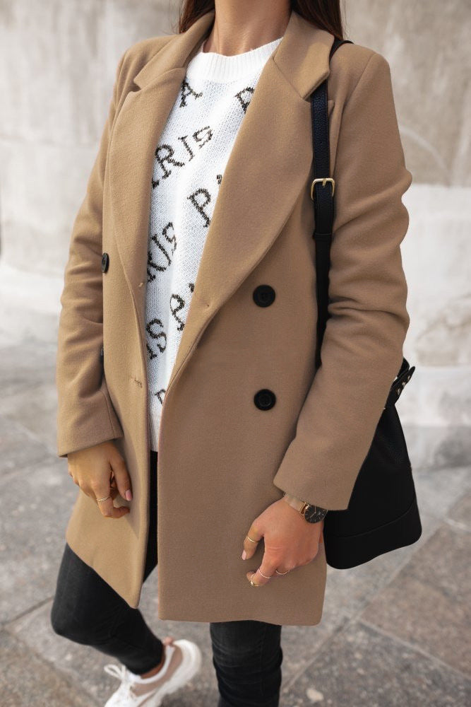 Tera Women's Lapel Coat | Soft Warm Fabric