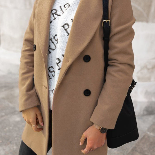 Tera Women's Lapel Coat | Soft Warm Fabric