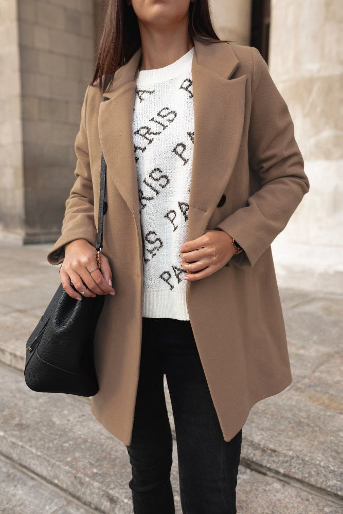 Tera Women's Lapel Coat | Soft Warm Fabric