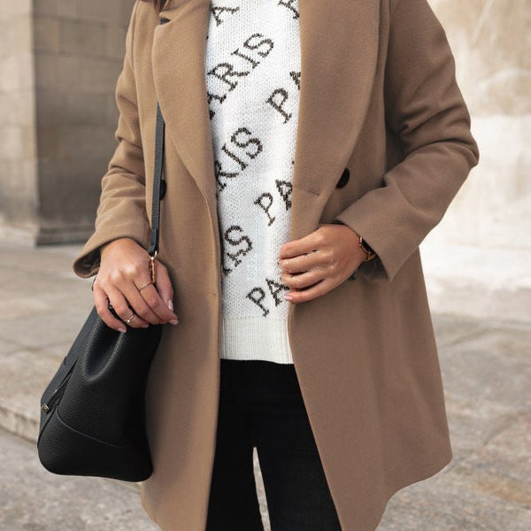 Tera Women's Lapel Coat | Soft Warm Fabric