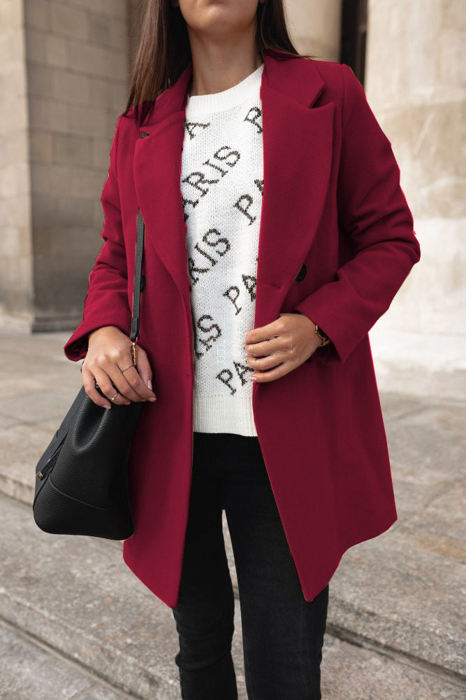Tera Women's Lapel Coat | Soft Warm Fabric