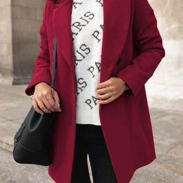 Tera Women's Lapel Coat | Soft Warm Fabric