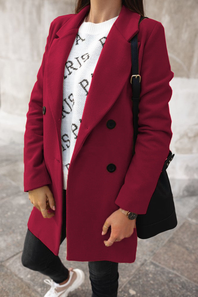 Tera Women's Lapel Coat | Soft Warm Fabric