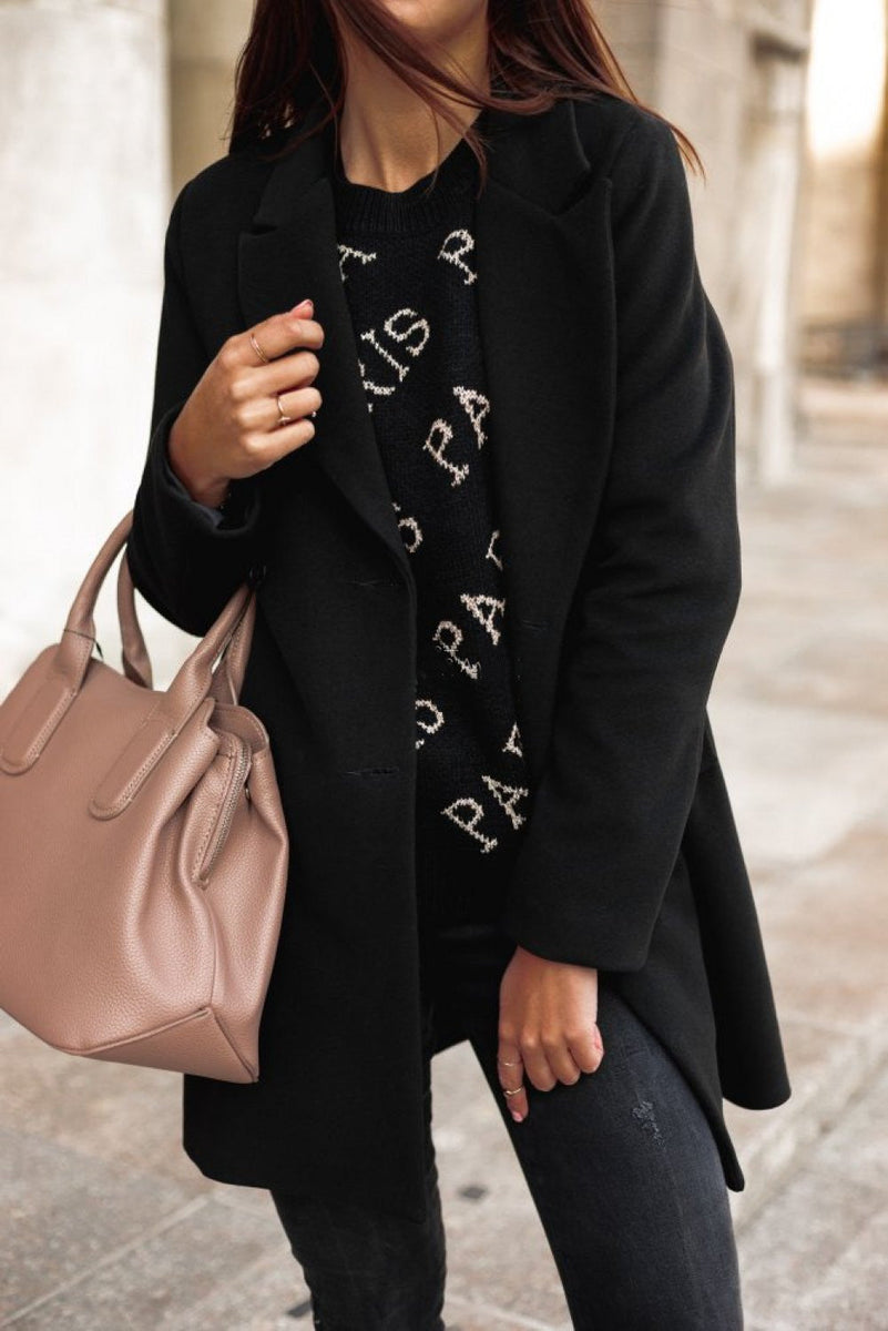 Tera Women's Lapel Coat | Soft Warm Fabric