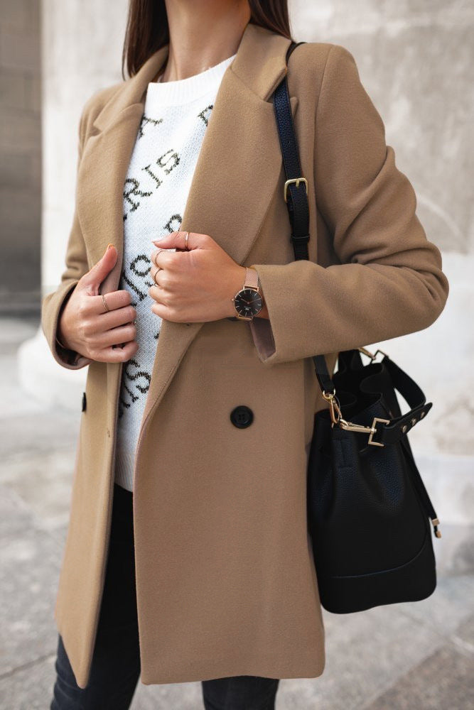 Tera Women's Lapel Coat | Soft Warm Fabric