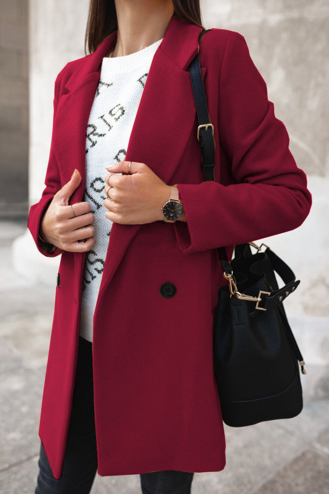 Tera Women's Lapel Coat | Soft Warm Fabric