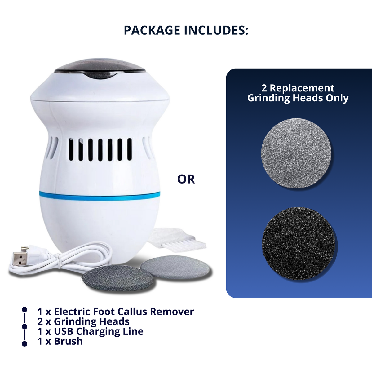 Elegrind™ Electric Foot Grinder with Vacuum | incl. 2 Grinder Heads