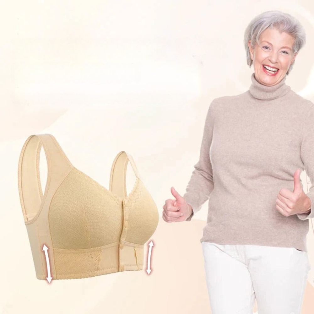 1+1 free | Cotton bra with front closure for seniors