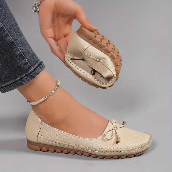Velurette™ – Elegant Women's Loafers with Bow Design