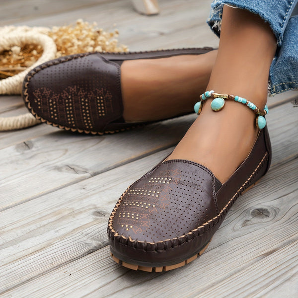 Vintellea™ – Elegant Women's Loafer with Retro Perforation