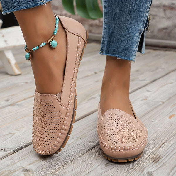Vintellea™ – Elegant Women's Loafer with Retro Perforation