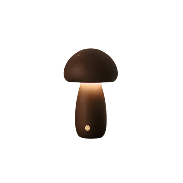 Rechargeable Wooden Mushrooms Table Lamp