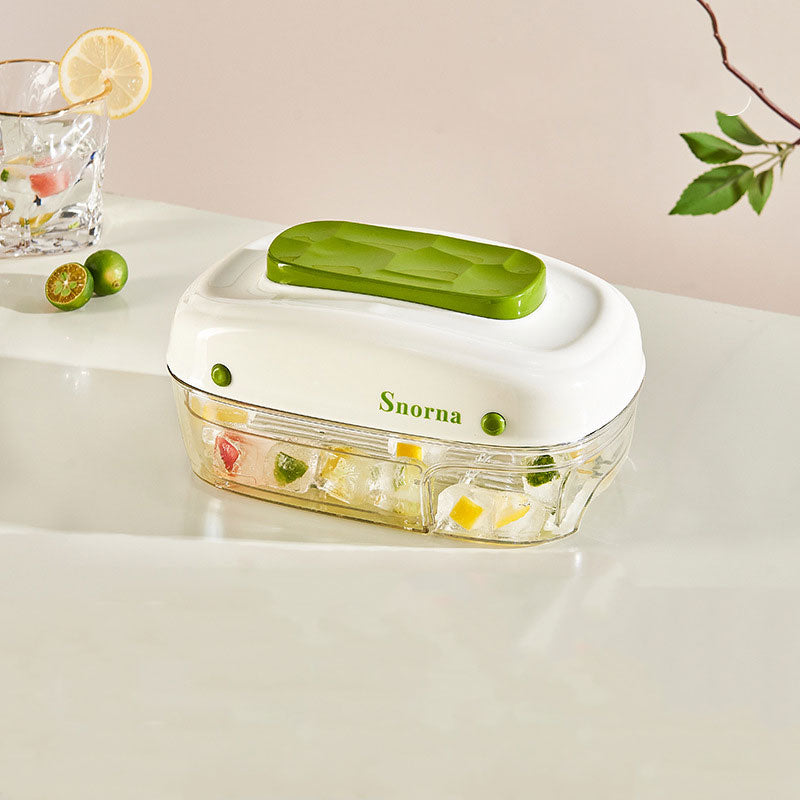 Large-Capacity Press Ice Tray: Drawer-Style Design