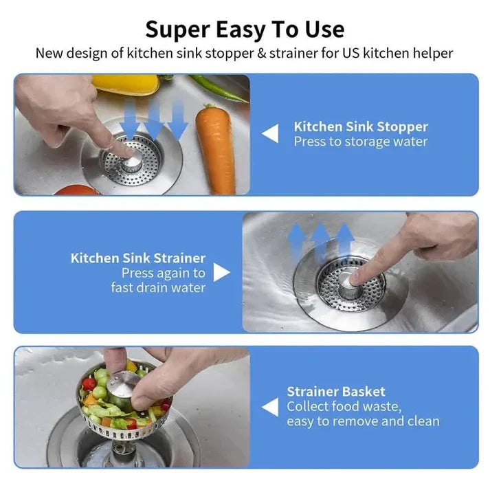 3 in 1 Kitchen Sink Drain Strainer