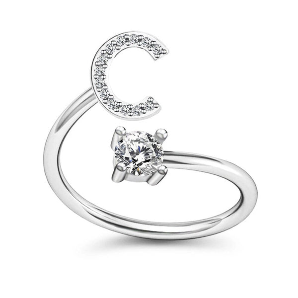 Personalized Initial Ring – Elegant and Custom Silver Jewelry