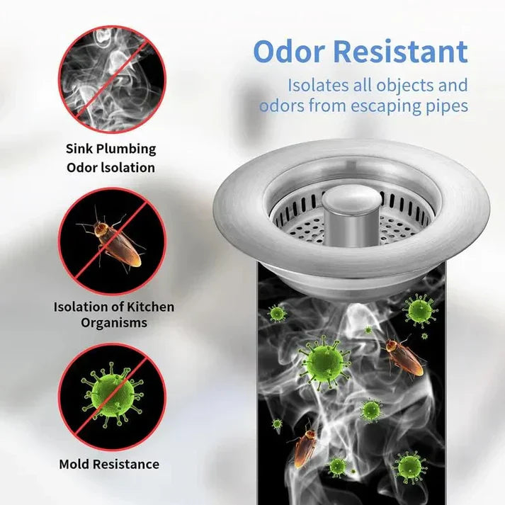 3 in 1 Kitchen Sink Drain Strainer