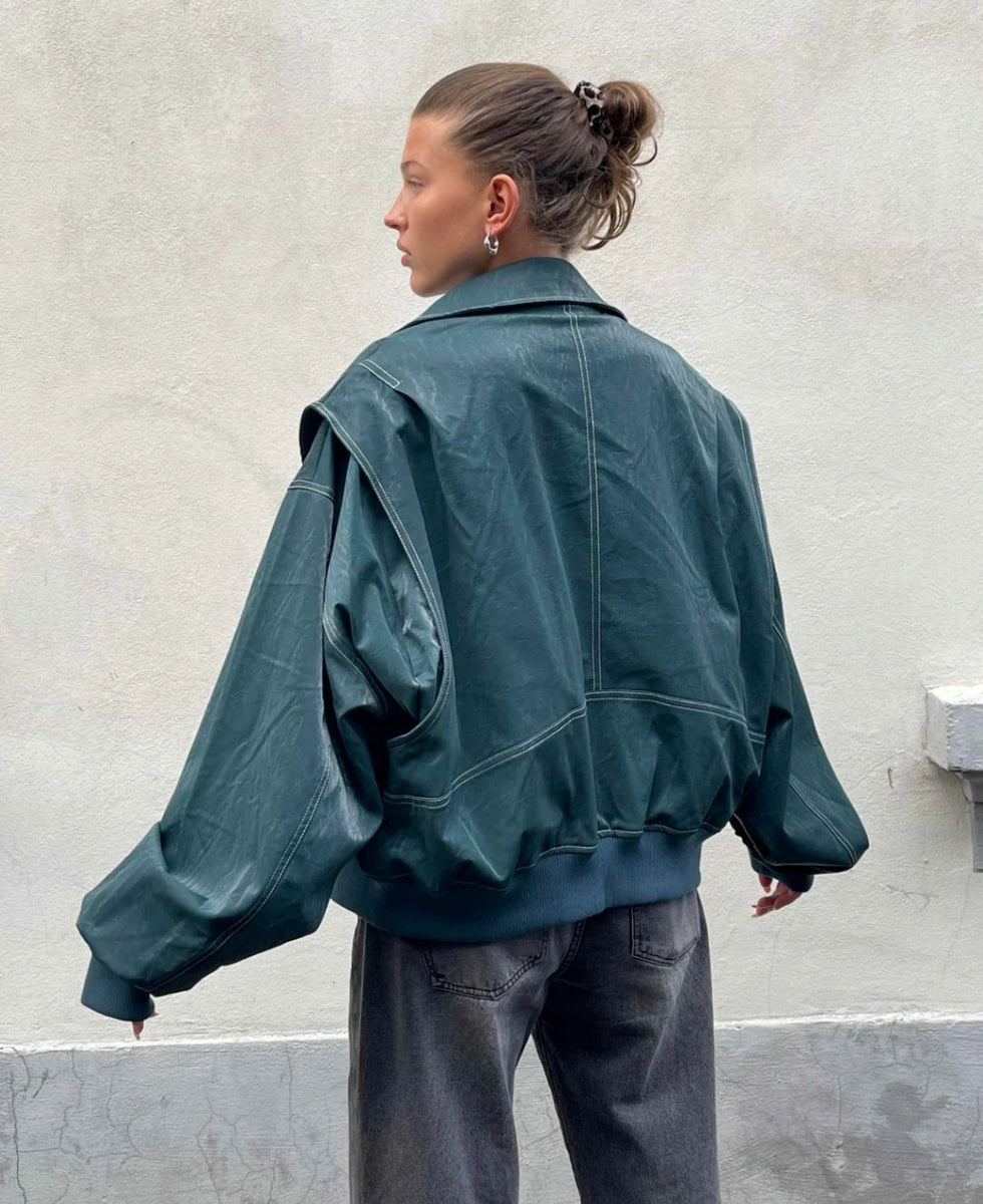 Lara Leather Bomber Jacket – Stylish and Classic Leather Outerwear