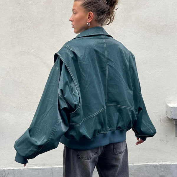 Lara Leather Bomber Jacket – Stylish and Classic Leather Outerwear