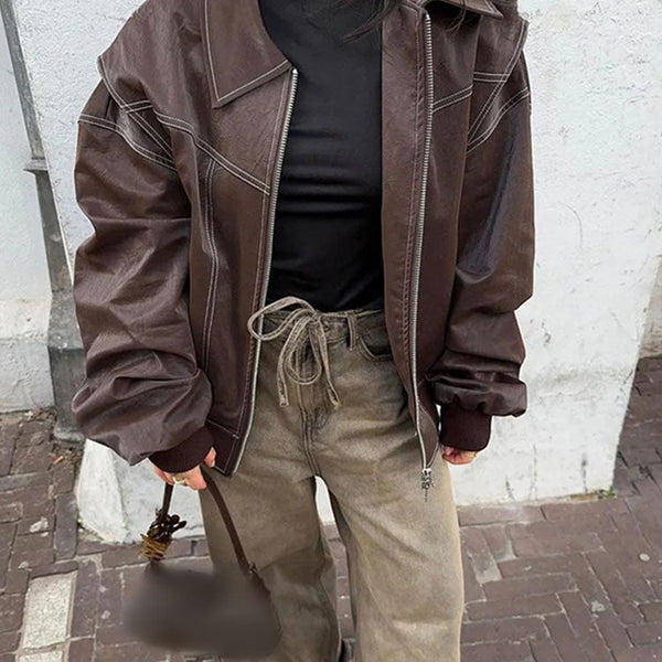 Lara Leather Bomber Jacket – Stylish and Classic Leather Outerwear
