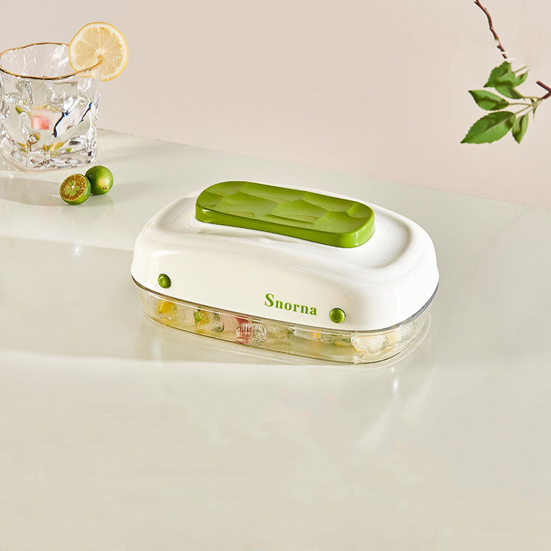 Large-Capacity Press Ice Tray: Drawer-Style Design
