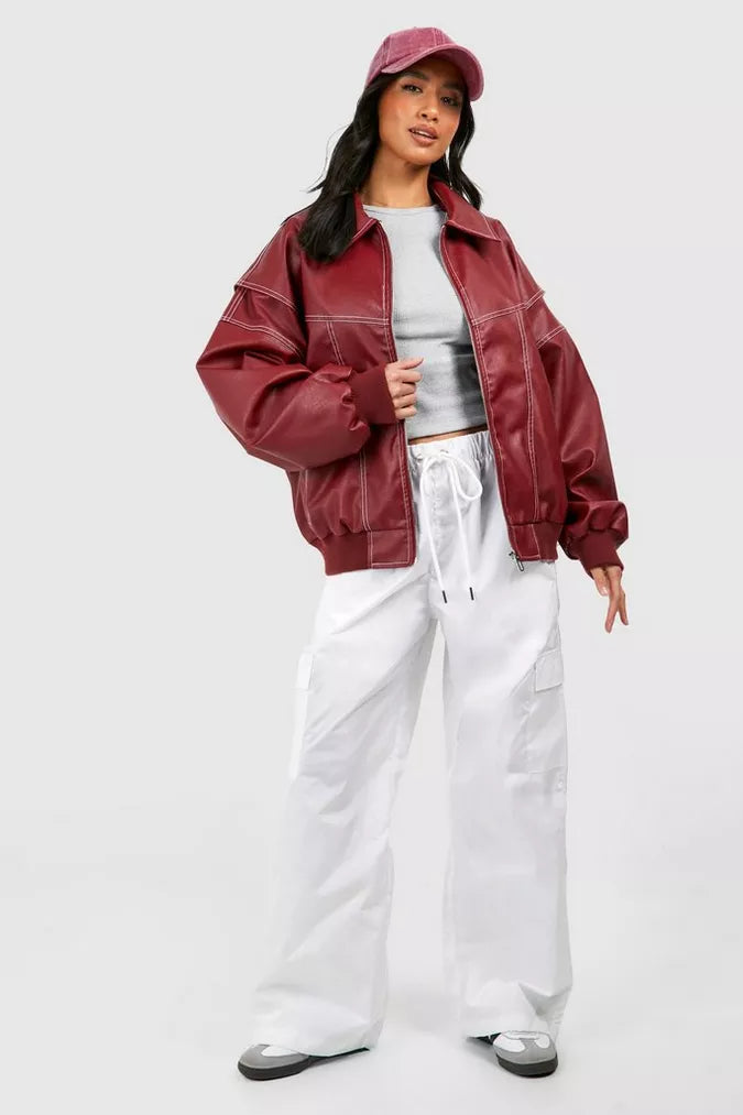 Lara Leather Bomber Jacket – Stylish and Classic Leather Outerwear