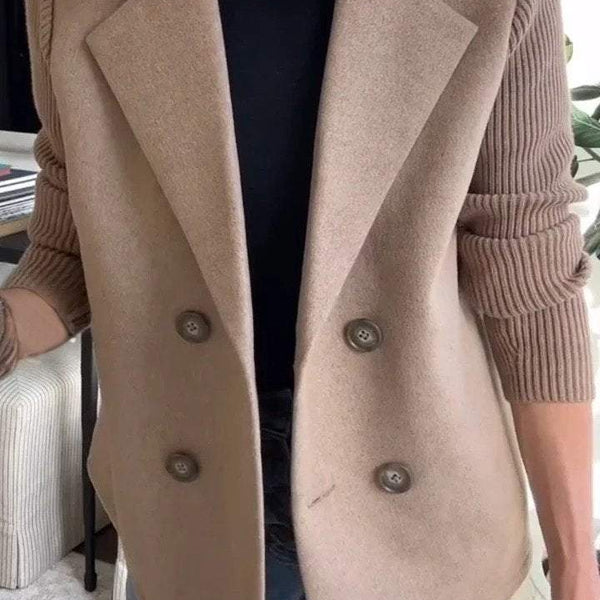 LEONORA - CONTEMPORARY KNIT-SLEEVE SUIT BLAZER