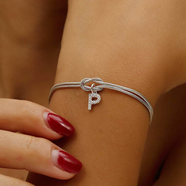 Elegant Knotted Initial Bracelet – Chic and Personalized Jewelry