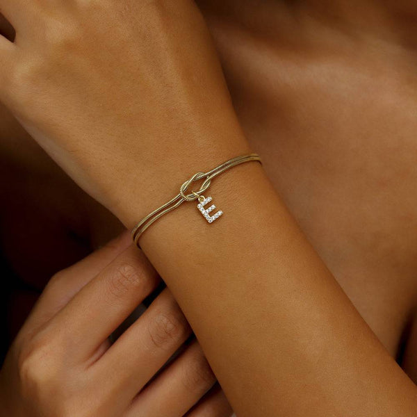 Elegant Knotted Initial Bracelet – Chic and Personalized Jewelry