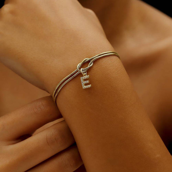 Elegant Knotted Initial Bracelet – Chic and Personalized Jewelry