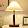 Vintage Pleated Wood Table Lamp