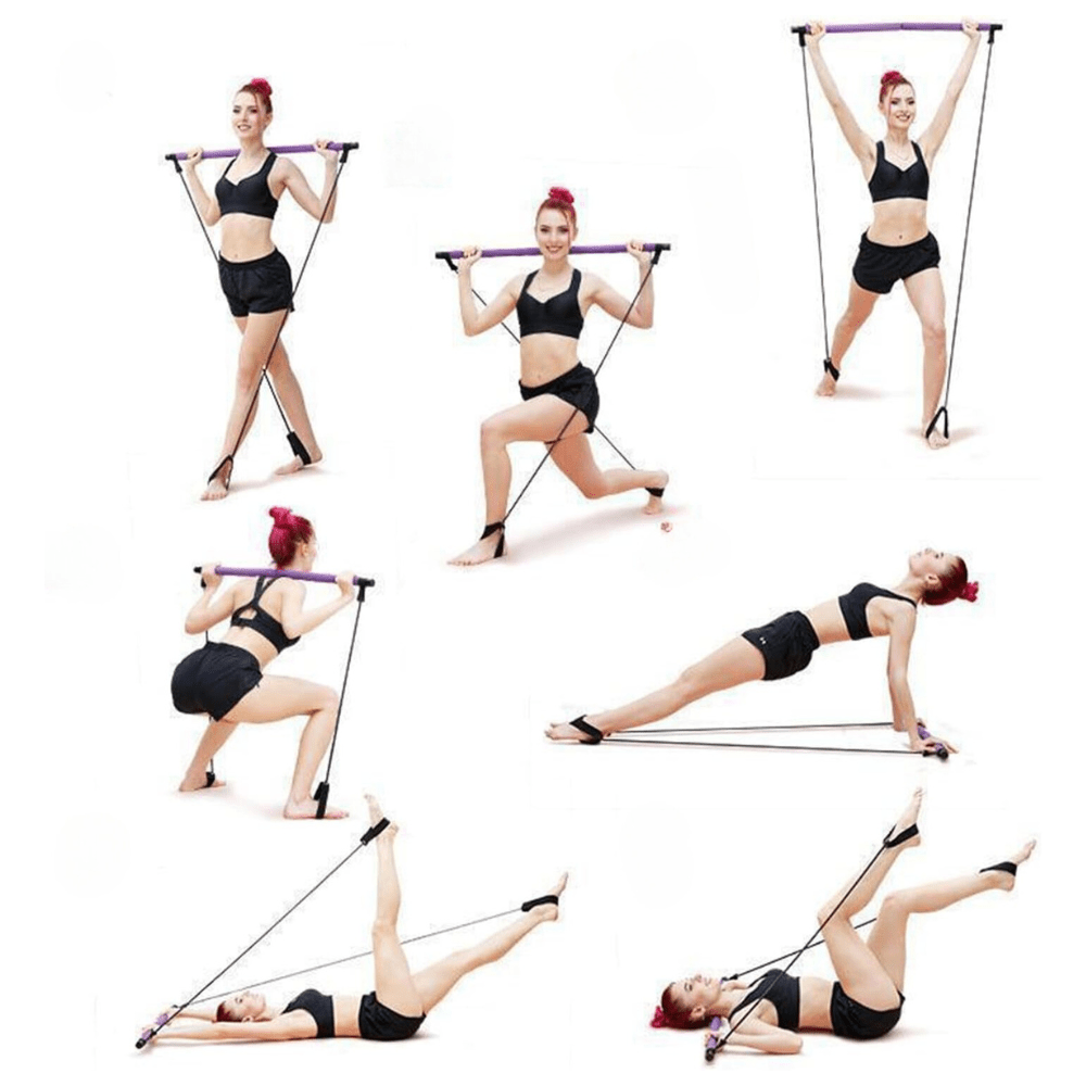 Portable Pilates Stretch Bar - At Home or Travel Workout Bar