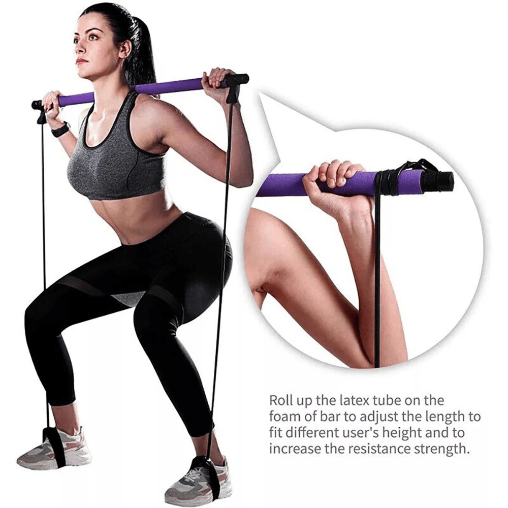 Portable Pilates Stretch Bar - At Home or Travel Workout Bar