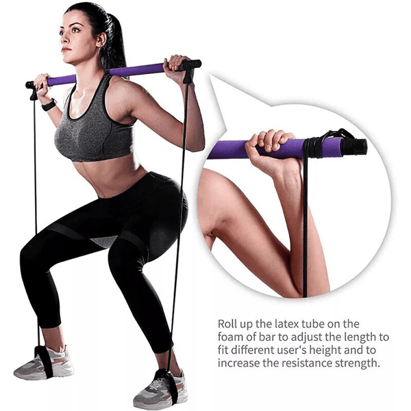 Portable Pilates Stretch Bar - At Home or Travel Workout Bar