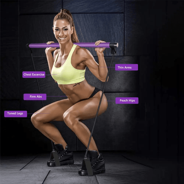 Portable Pilates Stretch Bar - At Home or Travel Workout Bar